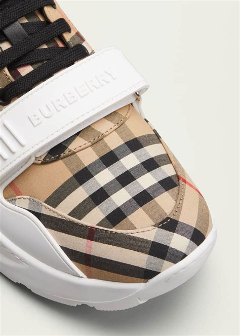 Burberry Regis Check Trainer Sneakers 